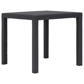 vidaXL Tuintafel 79x79x72 cm rattan-look kunststof bruin, Verzenden, Nieuw, Kunststof