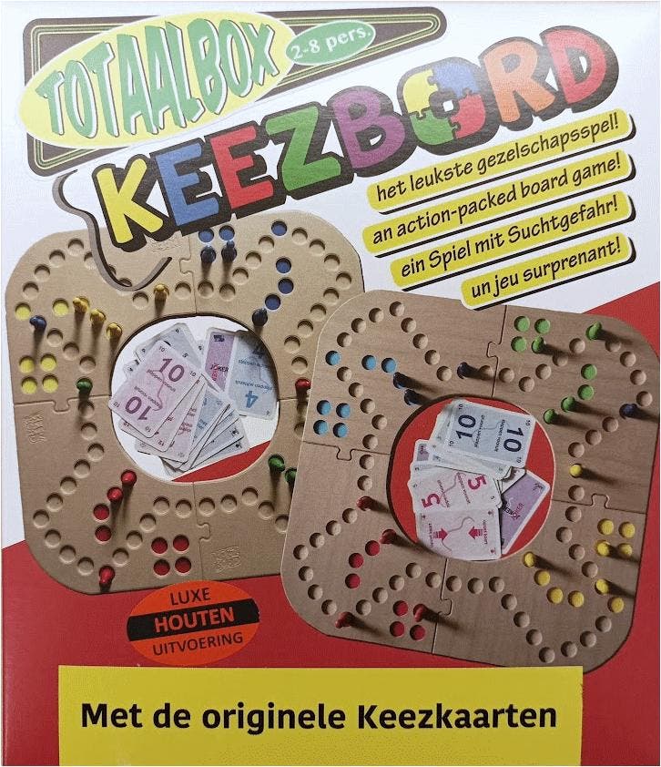 Keezbord Totaalbox Hout | Keezbord - Gezelschapsspellen, Hobby en Vrije tijd, Gezelschapsspellen | Bordspellen, Nieuw, Verzenden