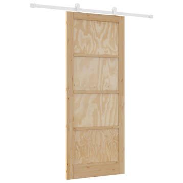 vidaXL Schuifdeur 86 x 211 cm Bewerkt hout Natuurlijk en Wit, Verzenden, Nieuw