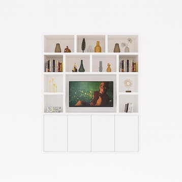 123Kast - Tv/Vakkenkast Manhattan 12 - 200x40x240H cm - cine, Verzenden, Nieuw