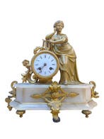 Figurale pendule Napoleon III Zinklegering, Albast -