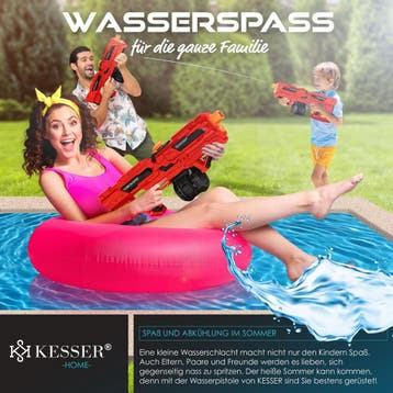 Waterpistool - Zwwer krachtig - Bereik 8 meter - Rood - KESS, Verzenden, Zo goed als nieuw