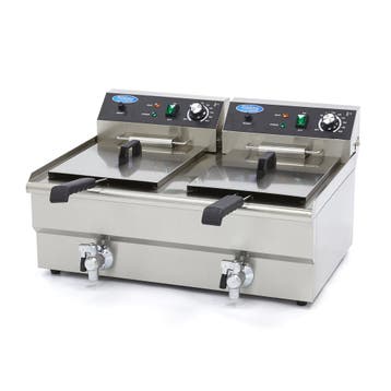 Frituurpan - 2x 16 L - 2 Manden - met Tapkraan - Refurbished, Verzenden, Nieuw in verpakking, Overige typen