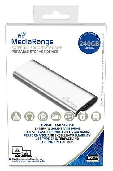 MediaRange | SSD | Extern | 240 GB | USB-C, Audio, Tv en Foto, Fotografie | Geheugenkaarten, Nieuw, Verzenden