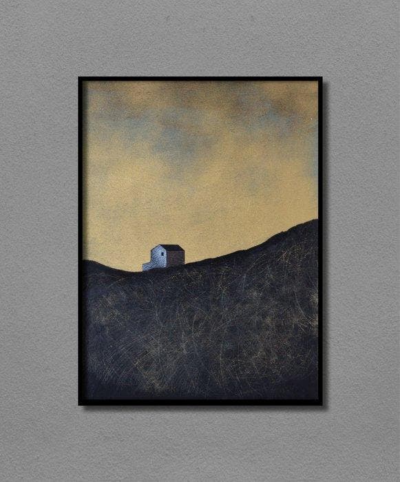 Giulio Santoleri - Terra doro tramonto - omaggio a Anselm, Antiek en Kunst, Kunst | Schilderijen | Modern