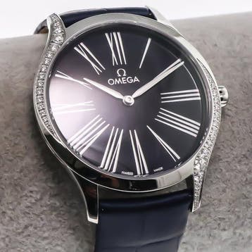 OMEGA - 36 mm, stainless steel on a leather strap - De Ville, Nieuw