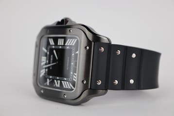 Horloge Cartier Santos Black 11/2021 Full set, Overige merken, Staal, Polshorloge, Kunststof