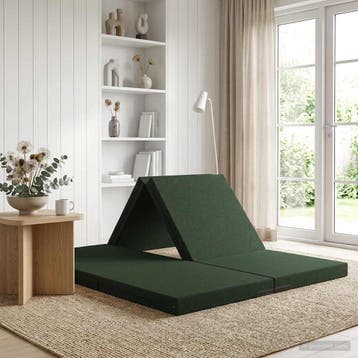 vidaXL Vouwbare Bankbed 140 x 67 x 15 cm Donkergroen, Huis en Inrichting, Slaapkamer | Matrassen en Bedbodems, Verzenden, Nieuw