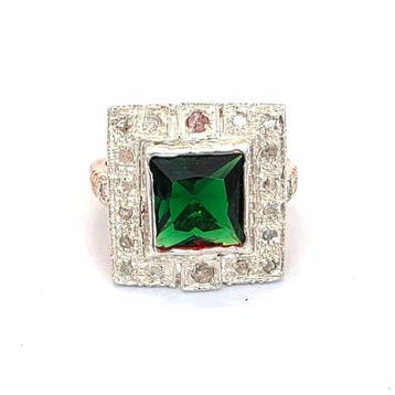 Zonder minimumprijs - Ring - 9 kt. Roségoud, Zilver Spinel -, Sieraden, Tassen en Uiterlijk, Ringen, Nieuw