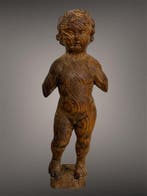 sculptuur, Kind Jezus, 17e eeuw - 28 cm - Hout, Antiek en Kunst