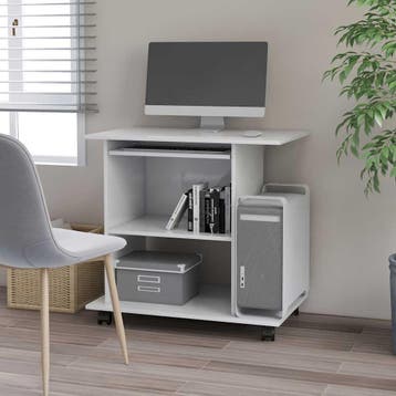 vidaXL Computerbureau 80x50x75 cm bewerkt hout wit, Verzenden, Nieuw