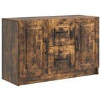 vidaXL Dressoir met lade Gerookt eiken 89 x 34,5 x 57 cm, Verzenden, Nieuw, Overige houtsoorten, Minder dan 50 cm