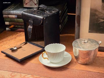 Antieke Engelse Victorian Travelling Tea Set in...