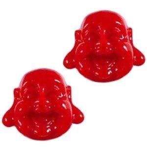 2 x Buddha Kraal Resin 12 mm Rood (Religie bedels, Bedels), Ophalen of Verzenden, Nieuw, Kraal