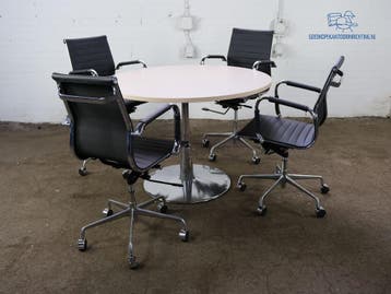 Verstelbare vergadertafel chroom frame tweedehands met, Verzenden, Gebruikt