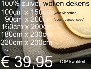 Wollen deken 100% MERINO Schapenwol dekens € 39,95 NIEUW, Ophalen of Verzenden, Nieuw