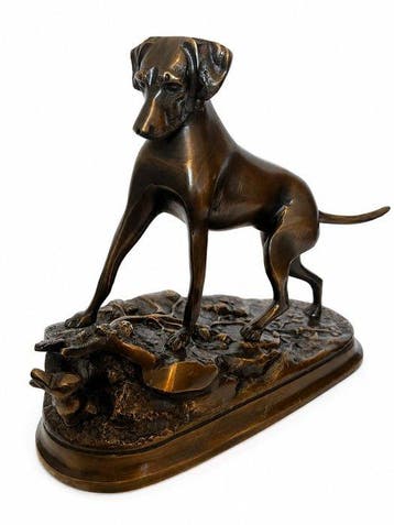 After Jules Moigniez (1838-1894) - sculptuur, Setter with