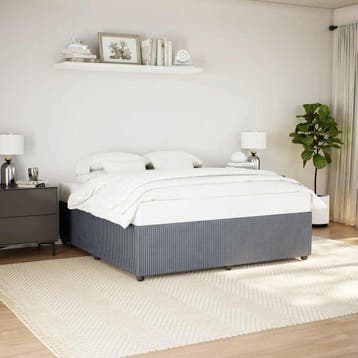 vidaXL Bedframe zonder matras 180x200 cm fluweel donkergrijs, Huis en Inrichting, Eenpersoons, Verzenden, Nieuw, 80 cm