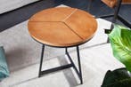 Ronde bijzettafel OAK ELEGANCE 45cm eiken design zwart, Huis en Inrichting, Tafels | Sidetables, Ophalen of Verzenden, Nieuw