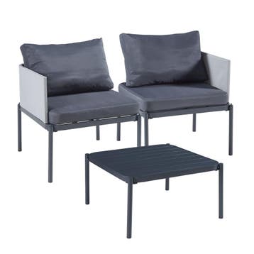 Tuinset Accettura 3-delig tuintafel met 2 tuinstoelen grijs, Tuin en Terras, Verzenden, Nieuw