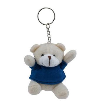 Pluche teddybeer sleutelhanger - blauw - 8 cm - knuffelbeer, Verzenden, Nieuw