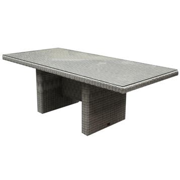 Menorca dining tuintafel 220x100xH75 cm wit grijs, Tuin en Terras, Tuintafels, Ophalen of Verzenden, Nieuw, Wicker