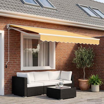 vidaXL Elektrisch Uittrekbaar Zonnescherm Zand 4 × 3 m, Verzenden, Nieuw