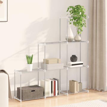 vidaXL Buisvormige plank met opslag Wit 129 x 27 x 132 cm, Verzenden, Nieuw