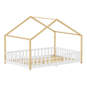 Kinderbed Treviolo huisbed 120x200 cm wit en naturel [en.cas, Verzenden, Nieuw