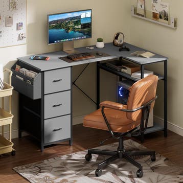 Bureau - Computertafel - Computerbureau - 120x78 cm - Grijs, Verzenden, Zo goed als nieuw