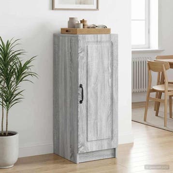 vidaXL Dressoir Grijs sonoma 33 x 34,5 x 87 cm Bewerkt hout, Verzenden, Nieuw, Overige houtsoorten, Minder dan 50 cm