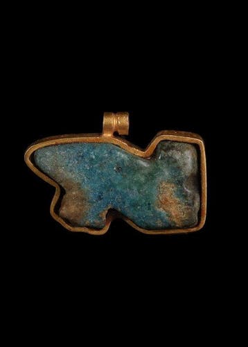 Oude Egypte, derde tussenperiode Faience Wedjat-amulet in, Antiek en Kunst