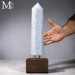 Beste kwaliteit chalcedoon obelisk - houten en messing