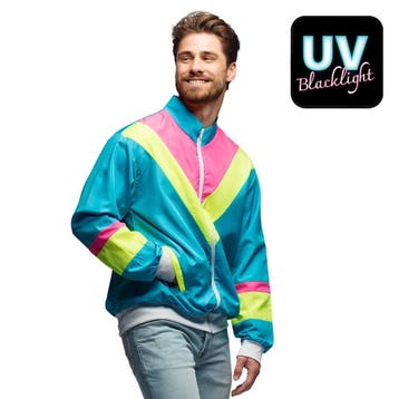 Neon Trainingsjas Blauw, Verzenden, Nieuw, Feestartikel