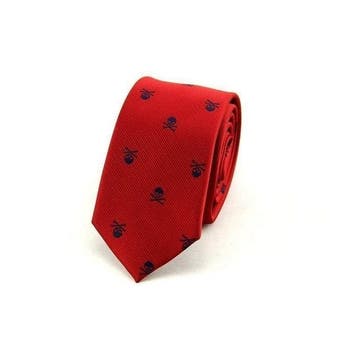 Rood Zwart Schedel Stropdas, Verzamelen, Overige Verzamelen, Verzenden, Nieuw