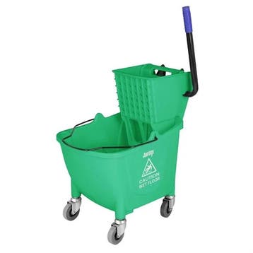 30ltr dweil en emmer met voetpedaalontgrendeling | groen, Verzenden