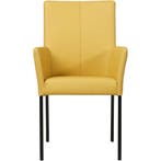 Leren eetkamerstoel Comfort met armleuning - Toledo Lemon, Overige kleuren, Nieuw, Leer, Ophalen of Verzenden