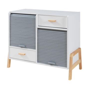 Dressoir Kvaefjord wit grijs en naturel 72x80x40 cm [en.casa, Verzenden, Nieuw