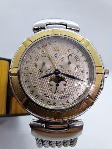 Philip Watch - Ref. 15.92.455 – Bisel de Oro – Calendario, Nieuw