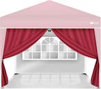 Zijwand voor paviljoen - 3x3m - 2 stuks - Rood - Tillvex®, Tuin en Terras, Partytenten, Verzenden, Zo goed als nieuw