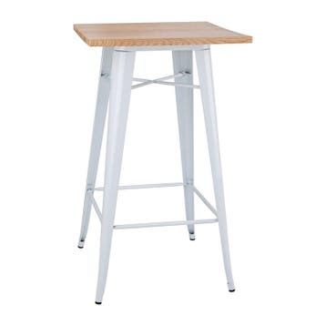 Statafel | BISTRO | Hout/Staal | Essenhout Blad | Wit Frame, Verzenden, Nieuw in verpakking