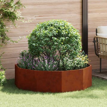 vidaXL Plantenbak Roestig 120 x 120 x 35 cm weervast staal, Tuin en Terras, 100 cm of meer, Verzenden, Nieuw, Metaal