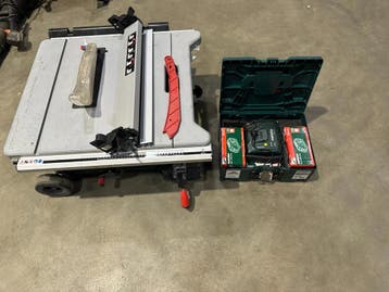 Metabo TS 36 LTX BL254 Accu-tafelzaag met onderstel, Ophalen of Verzenden, Gebruikt