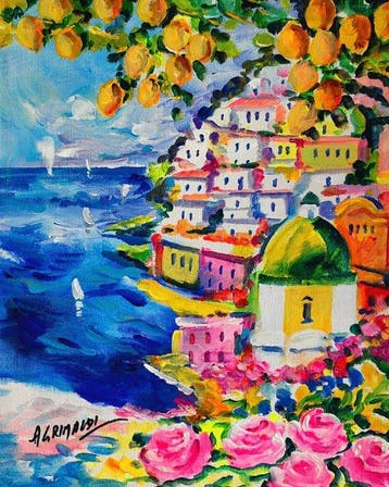Alfredo Grimaldi (1950) - Tra limoni e rose, l’incanto della