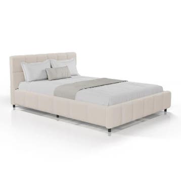 Gestoffeerd Bed Florence - 140x200cm - Beige, Verzenden, Nieuw