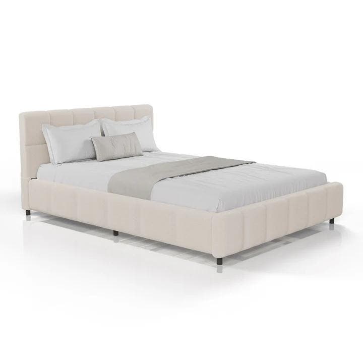 Gestoffeerd Bed Florence - 140x200cm - Beige, Huis en Inrichting, Slaapkamer | Bedden, Nieuw, Verzenden