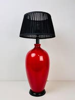 Tafellamp - Sang de Boeuf stijl rood lampenvoet - Porselein,
