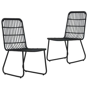 vidaXL Tuinstoelen 2 st poly rattan zwart, Tuin en Terras, Tuinstoelen, Verzenden, Nieuw, Rotan