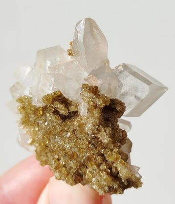 Kwarts Mineralencollectie - Hoogte: 4.7 cm - Breedte: 3.9