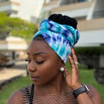 Afrikaanse Blauwe Tie Dye hoofddoek - headwrap, Kleding | Dames, Ophalen of Verzenden, Nieuw